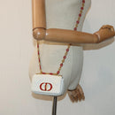 Christian Dior Dior Calo Micro Shoulder Bag Calfskin White Gold Auth 89081SV-21