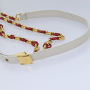 Christian Dior Dior Calo Micro Shoulder Bag Calfskin White Gold Auth 89081SV-7