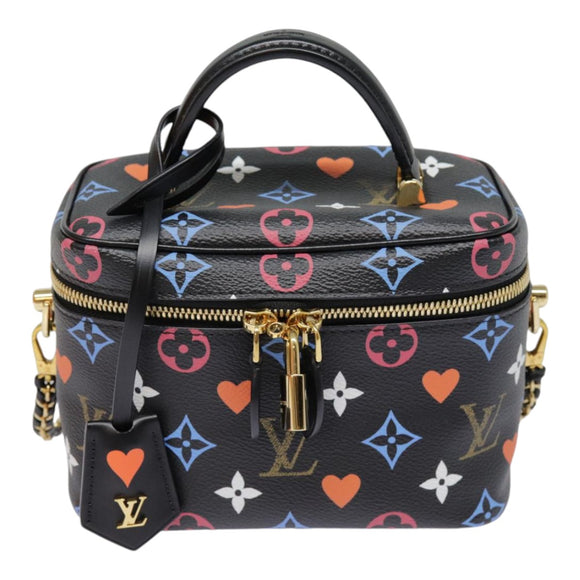 LOUIS VUITTON Monogram Game On Vanity PM Hand Bag Black M57482 LV Auth 89082SM