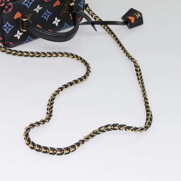 LOUIS VUITTON Monogram Game On Vanity PM Hand Bag Black M57482 LV Auth 89082SM