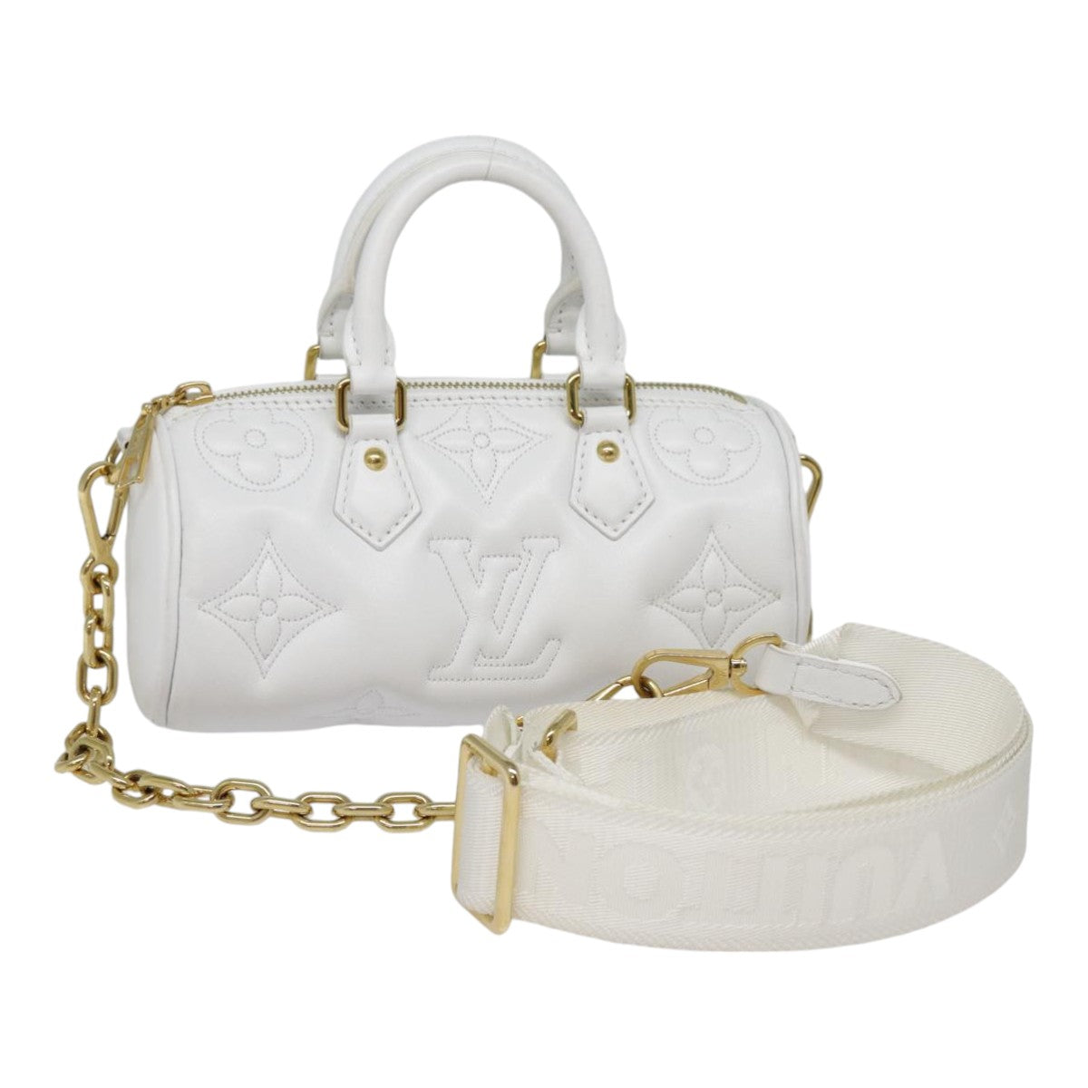 LOUIS VUITTON Bubble Glam Papillon BB Hand Bag Snow M59827 LV Auth