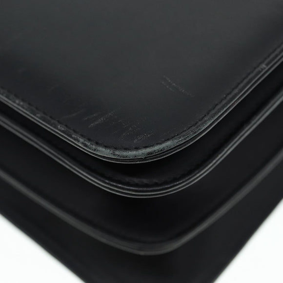 Salvatore Ferragamo Shoulder Bag Leather Black Gold Auth 89092