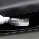 Salvatore Ferragamo Shoulder Bag Leather Black Gold Auth 89092-12