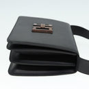 Salvatore Ferragamo Shoulder Bag Leather Black Gold Auth 89092-3
