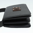 Salvatore Ferragamo Shoulder Bag Leather Black Gold Auth 89092-4