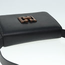 Salvatore Ferragamo Shoulder Bag Leather Black Gold Auth 89092-6