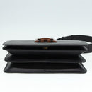 Salvatore Ferragamo Shoulder Bag Leather Black Gold Auth 89092-5