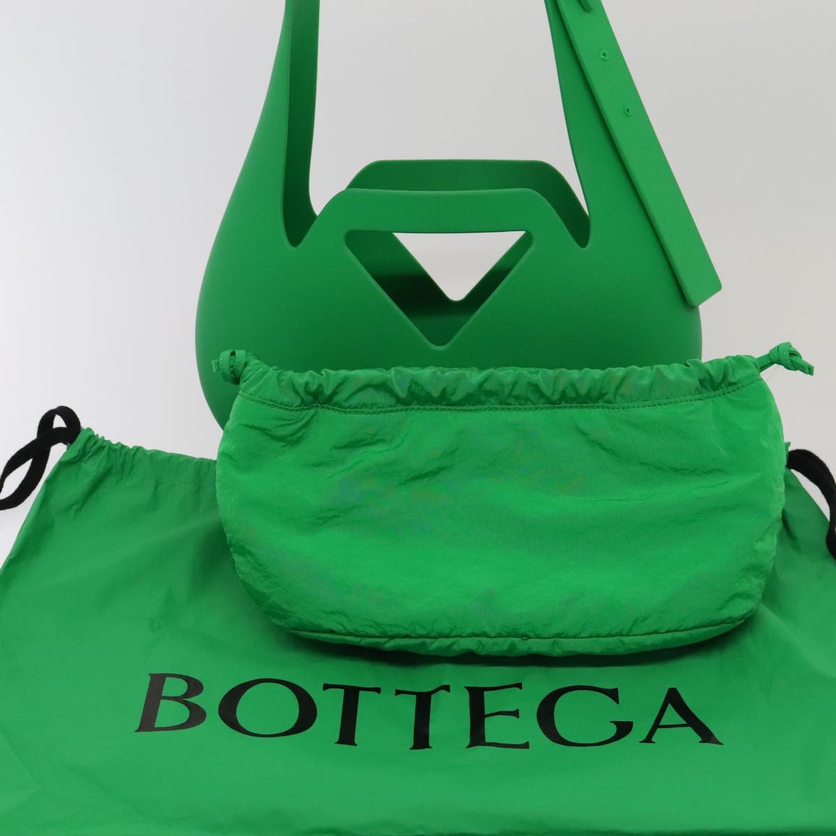 BOTTEGA VENETA Shoulder Bag Rubber Parakeet Green Auth 89094A