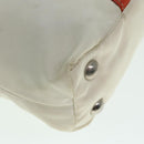 PRADA Hand Bag Nylon 2way Cream Silver Auth 89096-16