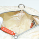 PRADA Hand Bag Nylon 2way Cream Silver Auth 89096-21