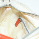 PRADA Hand Bag Nylon 2way Cream Silver Auth 89096-22
