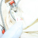 PRADA Hand Bag Nylon 2way Cream Silver Auth 89096-12