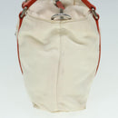 PRADA Hand Bag Nylon 2way Cream Silver Auth 89096-3