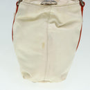 PRADA Hand Bag Nylon 2way Cream Silver Auth 89096-4