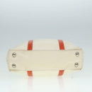 PRADA Hand Bag Nylon 2way Cream Silver Auth 89096-5