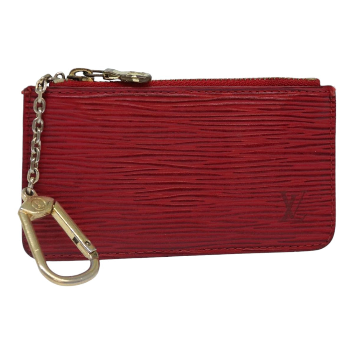 LOUIS VUITTON Epi Pochette Cles Coin Purse Red M63807 LV Auth 89105