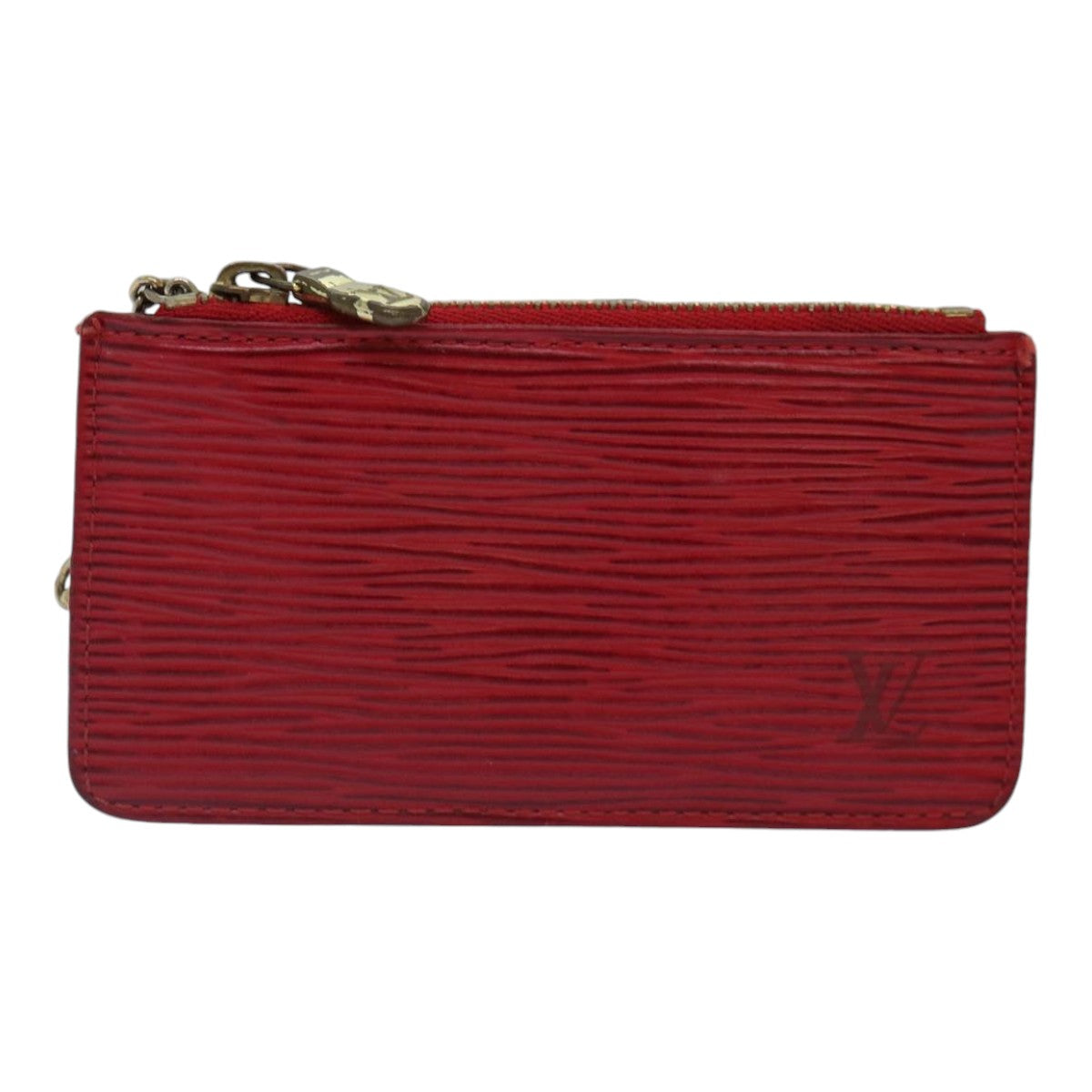 LOUIS VUITTON Epi Pochette Cles Coin Purse Red M63807 LV Auth 89105