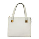 CELINE Hand Bag Leather White Gold Auth 89113-13