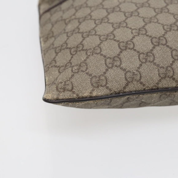 GUCCI GG Supreme Umhängetasche PVC Leder Beige Silber 141626 Auth 89139