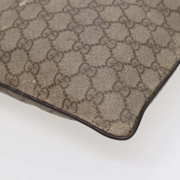 GUCCI GG Supreme Umhängetasche PVC Leder Beige Silber 141626 Auth 89139