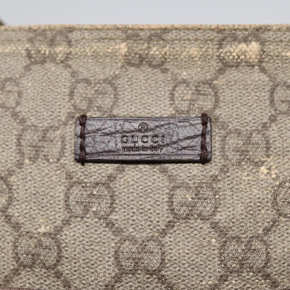 GUCCI GG Supreme Shoulder Bag PVC Leather Beige Silver 141626 Auth 89139