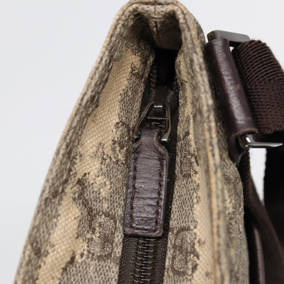 GUCCI GG Supreme Shoulder Bag PVC Leather Beige Silver 141626 Auth 89139