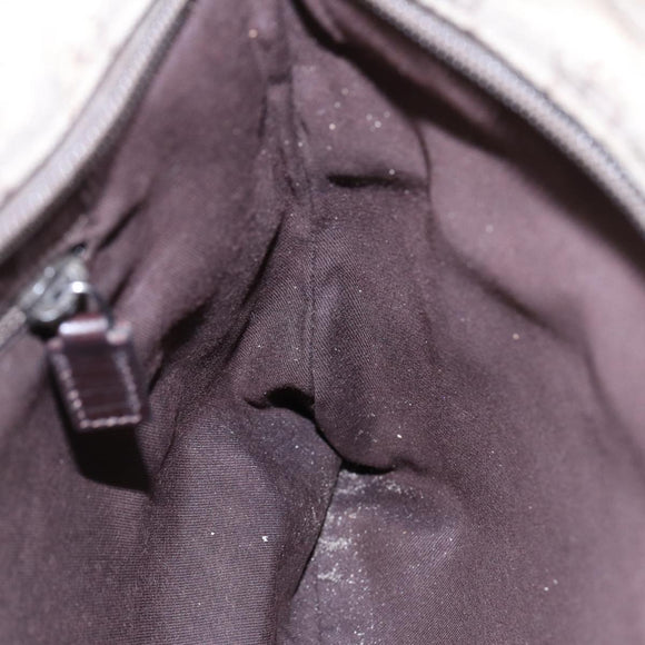 GUCCI GG Supreme Shoulder Bag PVC Leather Beige Silver 141626 Auth 89139