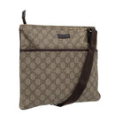 GUCCI GG Supreme Umhängetasche PVC Leder Beige Silber 141626 Auth 89139-1