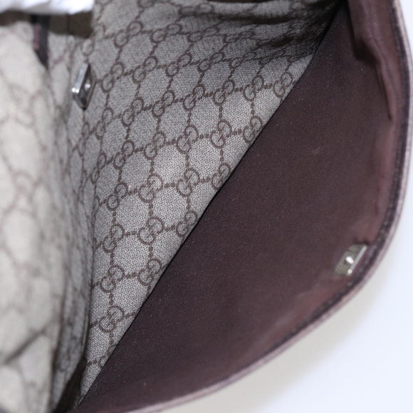 GUCCI GG Supreme Umhängetasche PVC Leder Beige Silber 141626 Auth 89139