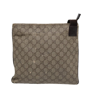 GUCCI GG Supreme Shoulder Bag PVC Leather Beige Silver 141626 Auth 89139 - 0