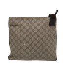 GUCCI GG Supreme Umhängetasche PVC Leder Beige Silber 141626 Auth 89139-2