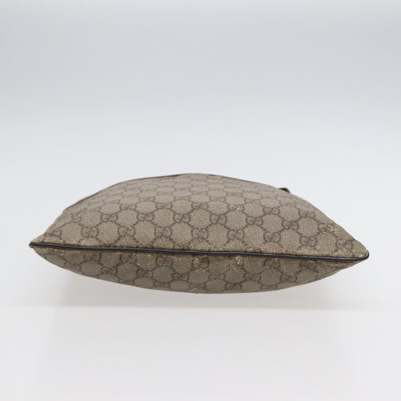 GUCCI GG Supreme Umhängetasche PVC Leder Beige Silber 141626 Auth 89139