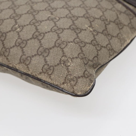 GUCCI GG Supreme Shoulder Bag PVC Leather Beige Silver 141626 Auth 89139