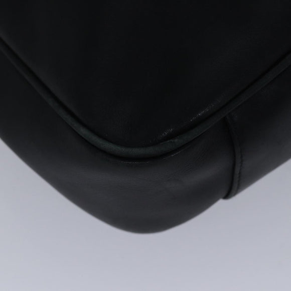 GUCCI Bamboo Shoulder Bag Leather 2way Black Gold 001 1638 2058 Auth 89140