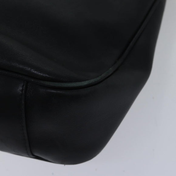 GUCCI Bamboo Shoulder Bag Leather 2way Black Gold 001 1638 2058 Auth 89140