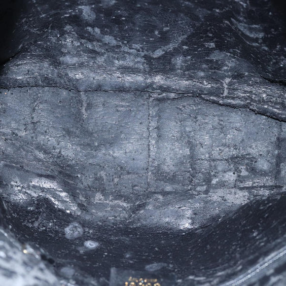 GUCCI Bamboo Shoulder Bag Leather 2way Black Gold 001 1638 2058 Auth 89140