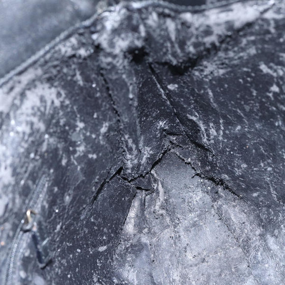 GUCCI Bamboo Shoulder Bag Leather 2way Black Gold 001 1638 2058 Auth 89140