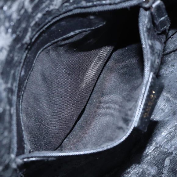 GUCCI Bamboo Shoulder Bag Leather 2way Black Gold 001 1638 2058 Auth 89140