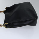GUCCI Bamboo Shoulder Bag Leather 2way Black Gold 001 1638 2058 Auth 89140-4