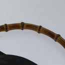 GUCCI Bamboo Shoulder Bag Leather 2way Black Gold 001 1638 2058 Auth 89140-8