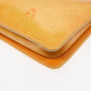 LOUIS VUITTON Vernis Lexington Accessory Pouch Lime Yellow M91058 LV Auth 89184-15