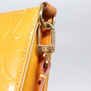 LOUIS VUITTON Vernis Lexington Accessory Pouch Lime Yellow M91058 LV Auth 89184-17