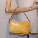 LOUIS VUITTON Vernis Lexington Accessory Pouch Lime Yellow M91058 LV Auth 89184-22