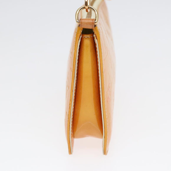 LOUIS VUITTON Vernis Lexington Accessory Pouch Lime Yellow M91058 LV Auth 89184