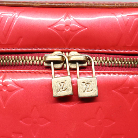 LOUIS VUITTON Monogram Vernis Sullivan Vertical Bag Pink M91259 LV Auth 89190