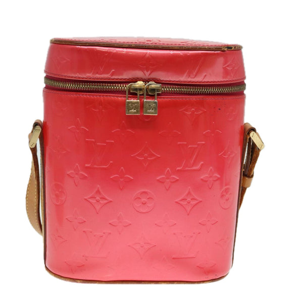 LOUIS VUITTON Monogram Vernis Sullivan Vertical Bag Pink M91259 LV Auth 89190