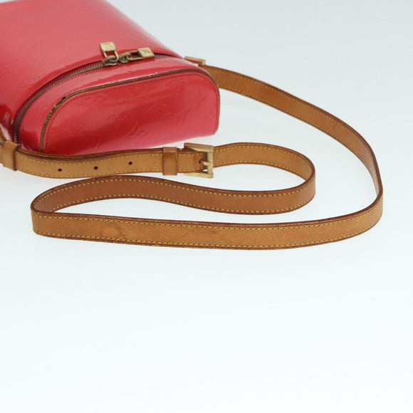 LOUIS VUITTON Monogram Vernis Sullivan Vertical Bag Pink M91259 LV Auth 89190