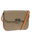 CELINE Macadam Canvas Shoulder Bag Beige Gold Auth 89226-1