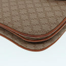 CELINE Macadam Canvas Shoulder Bag Beige Gold Auth 89226-15