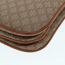 CELINE Macadam Canvas Shoulder Bag Beige Gold Auth 89226-16